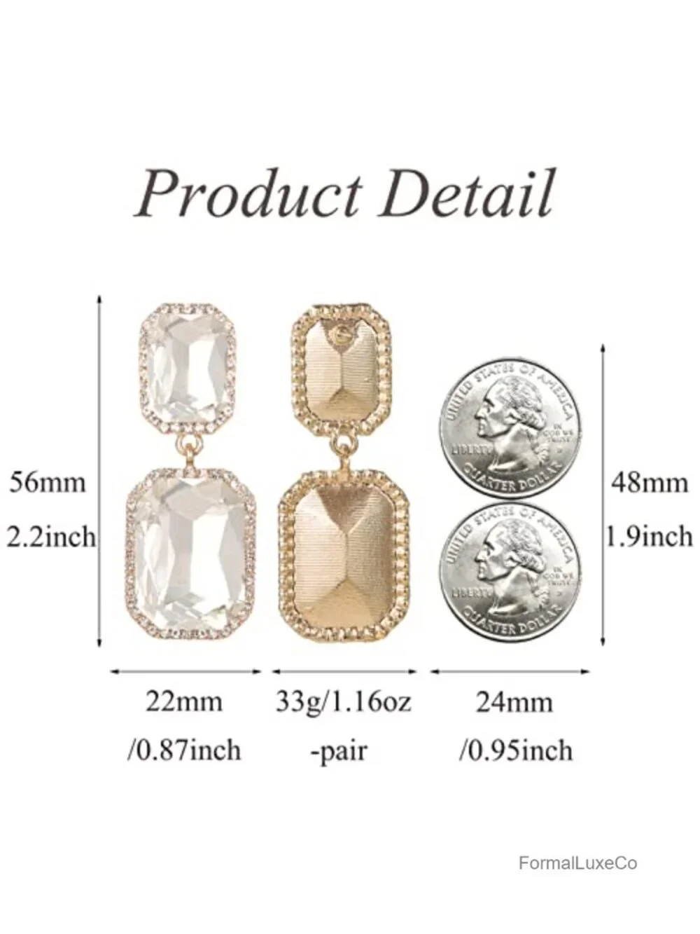 Vintage Rhinestone Statement Drop Dangle Earrings Crystal Gold Plated Evening